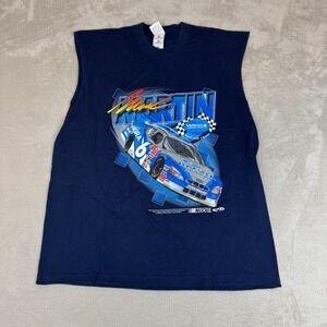 Vintage Wilson Mark Martin #6 Nascar Tank Top Mens XL Blue Preowned Sleeveless‎